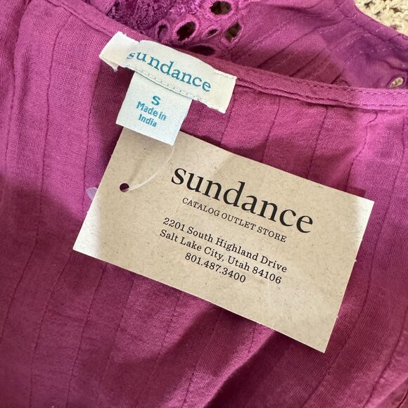 Sundance Chantae Eyelet Dress Womens S Raspberry Pink Purple Pintuck Lace Alabas - Picture 15 of 16
